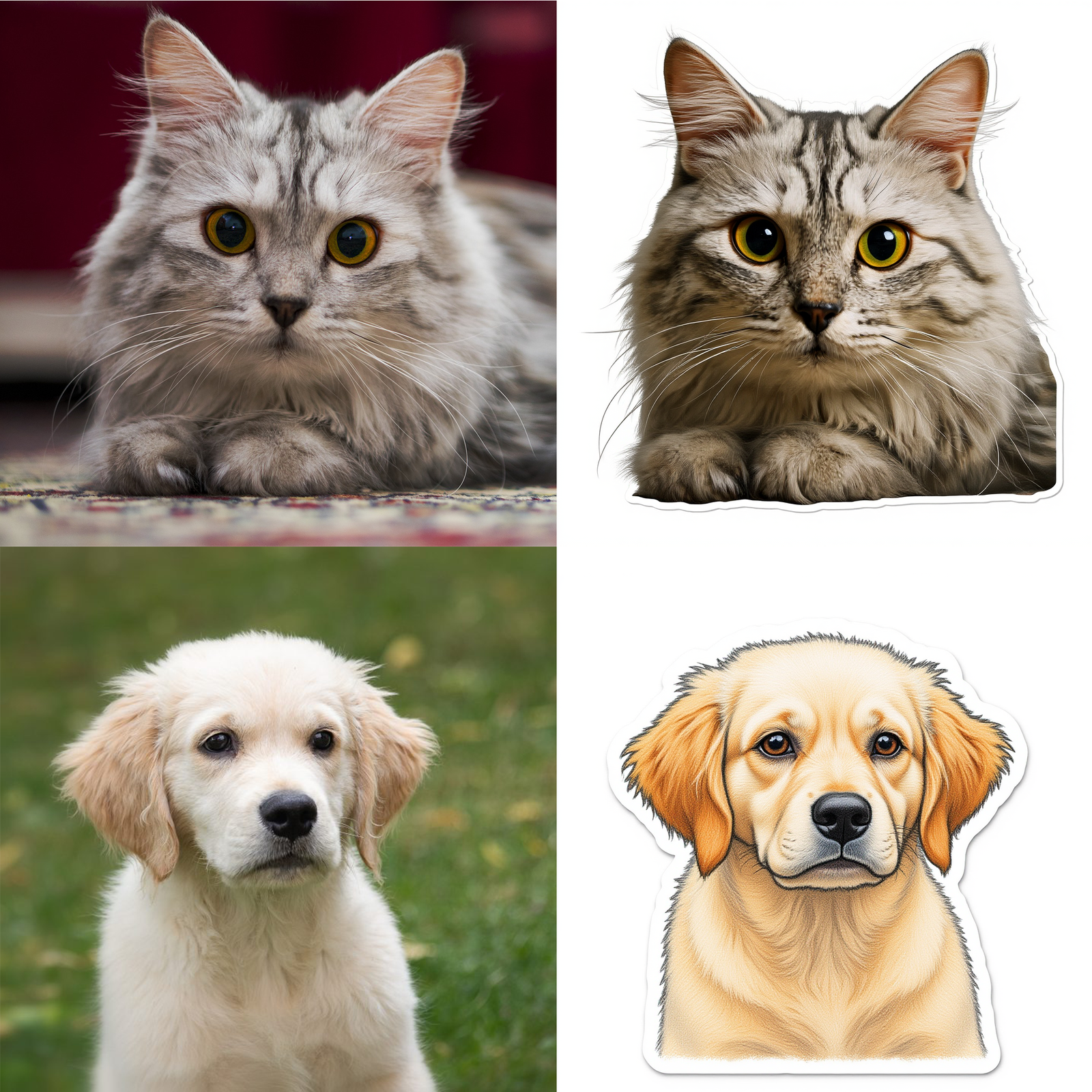 Pet Portrait Stickers - AnnRoo Custom Studio