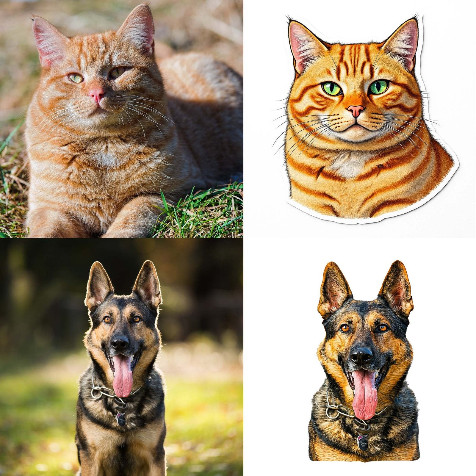 Pet Portrait Stickers - AnnRoo Custom Studio 